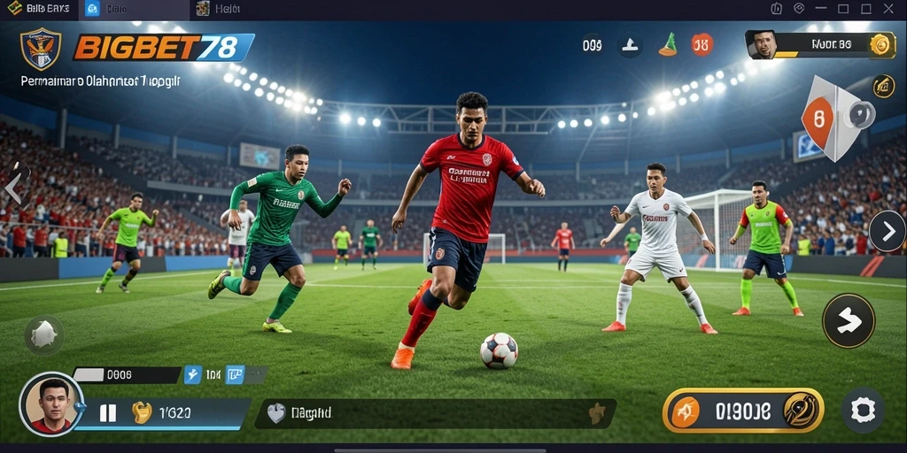 Screenshot utama BIGBET78 menampilkan aksi kompetitif dalam olahraga.