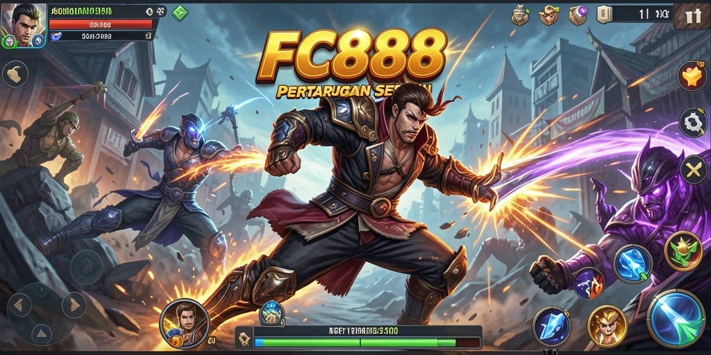 Tampilan gameplay intens dari FC888 yang penuh aksi.