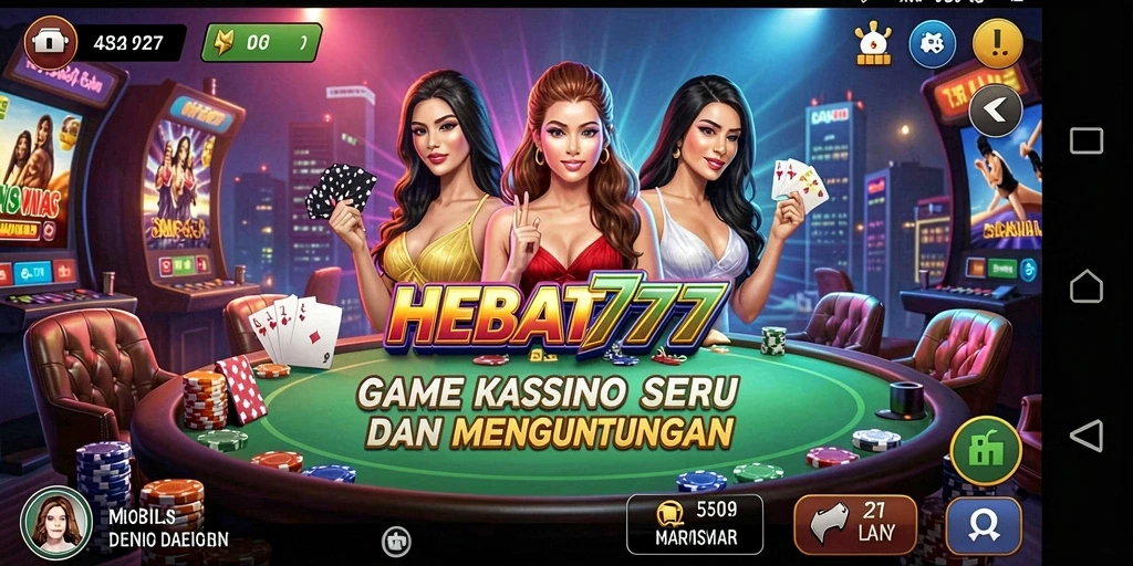 Tampilan gameplay kasino yang menggugah selera di HEBAT777.