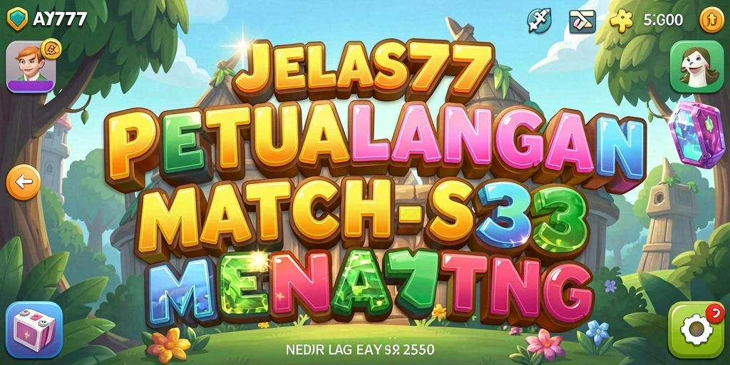 Tampilan gameplay seru dari JELAS777 dengan berbagai tantangan Match-3.