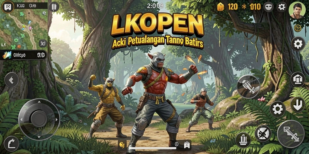 Tampilan gameplay LKOPEN yang penuh aksi dan petualangan.