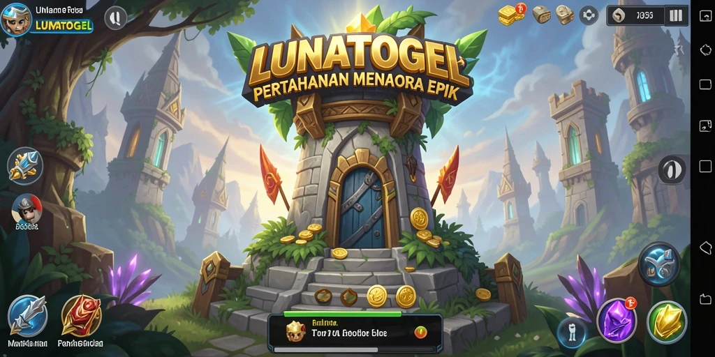 Tampilan gameplay <strong>LUNATOGEL</strong> yang menarik dalam gaya Tower Defense.