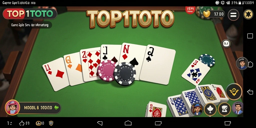 Screenshot game TOP1TOTO yang menampilkan serunya bermain Gaple.