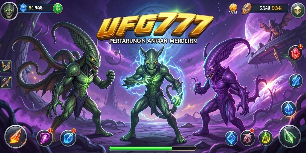 Tangkapan layar menunjukkan aksi pertarungan mendebarkan di UFO777.