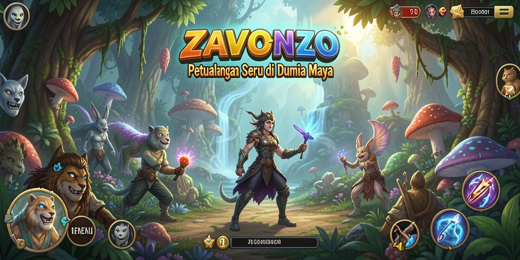 Screenshot gameplay ZAVONZO menampilkan aksi petualangan yang mendebarkan.